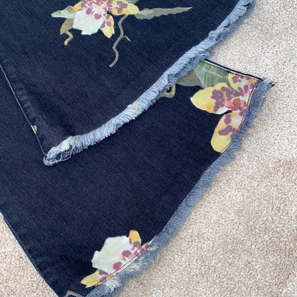 Free People Black Floral Embroidered Flare Jeans - Picture 7 of 10